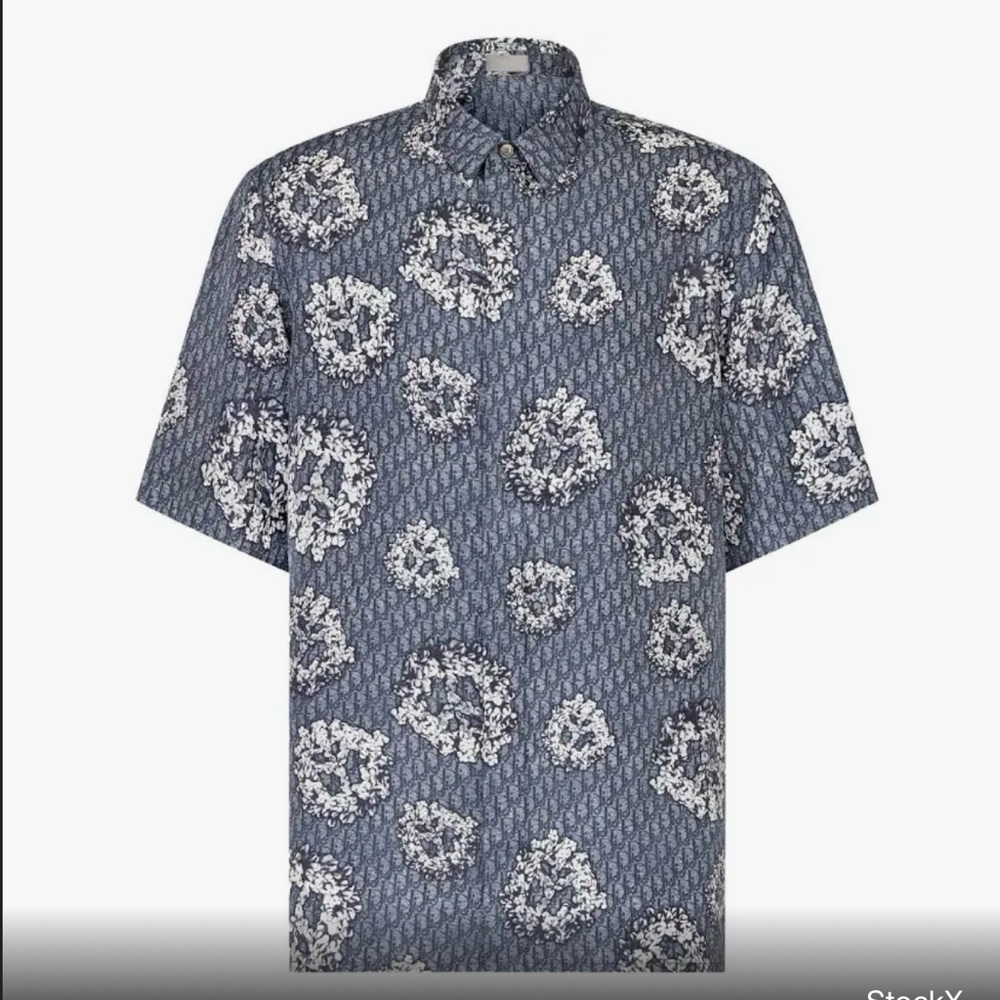 Dior denim tears silk button up and shorts set